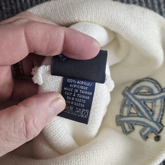 North Carolina Tar Heels Hat Beanie Mens White Blue Knit College Basketball - Picture 4 of 6